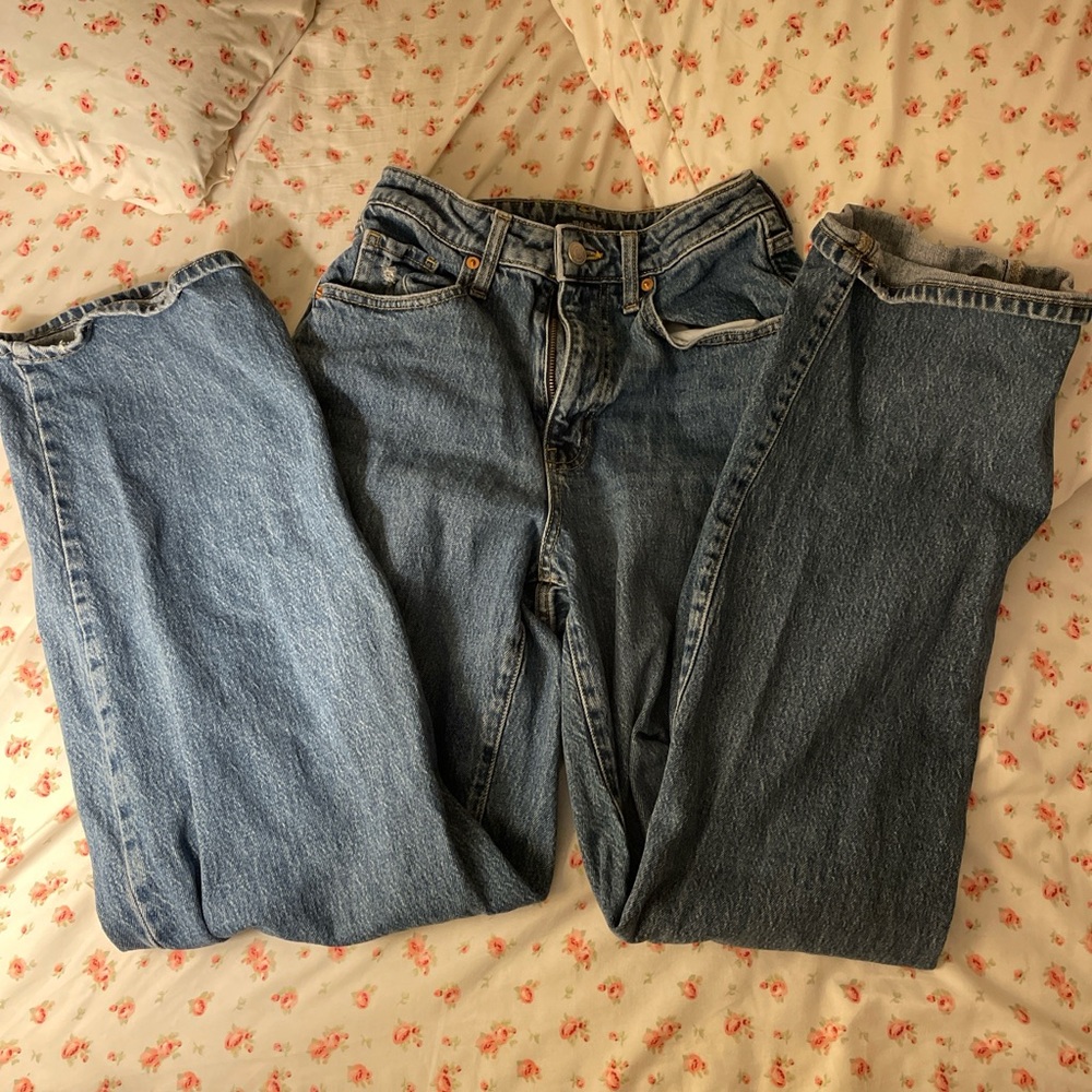 wildfable high rise ripped baggy jeans